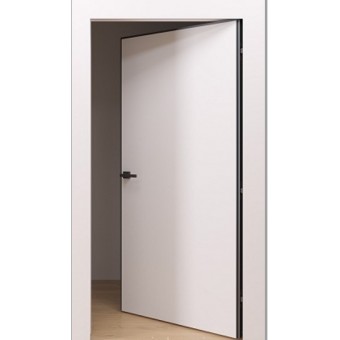 Дверь IFL9  REVERSE 59мм  (Скрытый короб) алюм.кромка с 3-х сторон (ХРОМ) Без покрытия (под покраску)