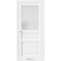 Дверь Альба SE 8 ( стекло 2) (Белое сатинат)