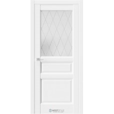 Дверь Альба SE 8 ( стекло 2) (Белое сатинат)