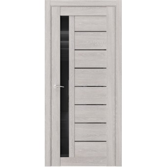 Дверь RE 37 Дуб серый (Черное лакобель)