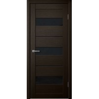 Дверь Fly Doors LA STELLA 200 Дуб мокко (Стекло черное)