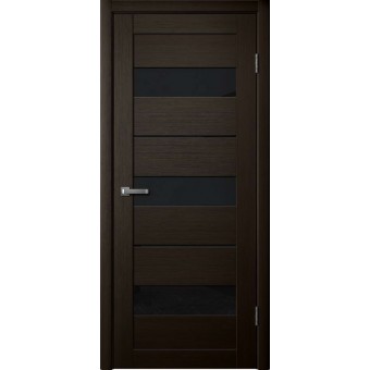 Дверь Fly Doors LA STELLA 200 Дуб мокко (Стекло черное)