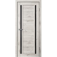 Дверь Fly Doors LA STELLA 203 Дуб арктик (Стекло черное)