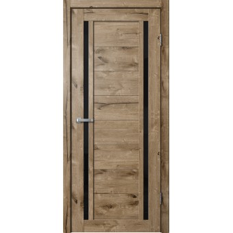 Дверь Fly Doors LA STELLA 203 Дуб пацифик (Стекло черное)