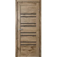 Дверь Fly Doors LA STELLA 282 Дуб пацифик (Стекло черное)