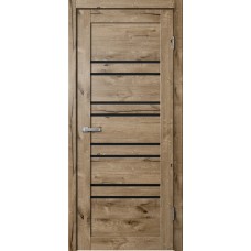 Дверь Fly Doors LA STELLA 282 Дуб пацифик (Стекло черное)