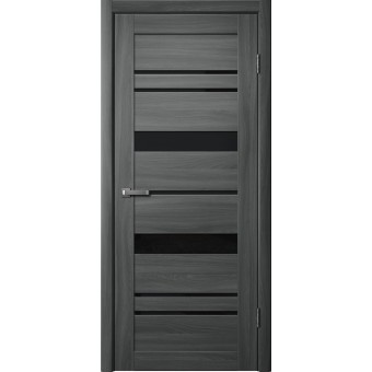 Дверь Fly Doors LA STELLA 283 Ясень графит (Стекло черное)