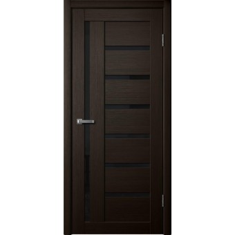 Дверь Fly Doors LA STELLA B04 (217) Дуб мокко (Стекло черное)