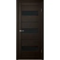 Дверь Fly Doors LA STELLA 200 Дуб мокко (Стекло черное)