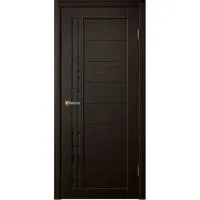 Дверь Fly Doors LA STELLA 270 Дуб мокко (Стекло черное)