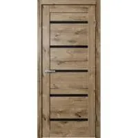 Дверь Fly Doors LA STELLA 206 Дуб пацифик (Стекло черное)